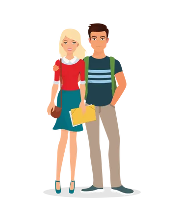 Couple posing for photo  Illustration