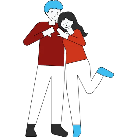 Couple posing together Illustration