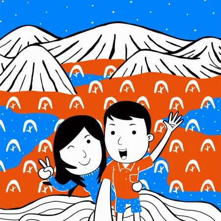 Couple posing together  Illustration