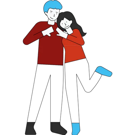 Couple posing together  Illustration