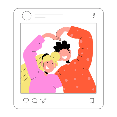 Couple Post  Illustration