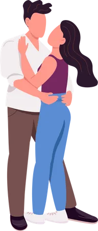 Couple Practicing Wedding Slow Dance Semi Flat Color Vector Characters Posing Figures Full Body People On White Active Hobby Simple Cartoon Style Illustration For Web Graphic Design And Animation Illustration