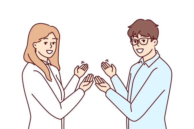 Couple présentant  Illustration