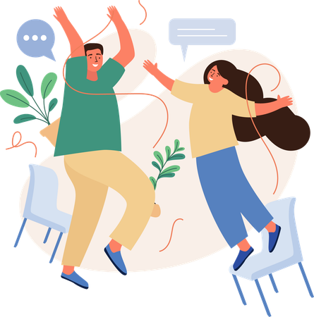 Couple profitant d'une conversation personnelle  Illustration