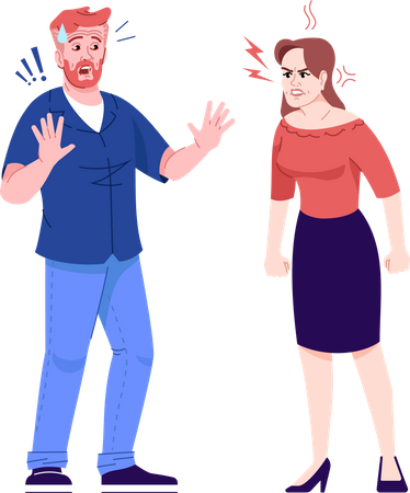 Couple quarrel Illustration