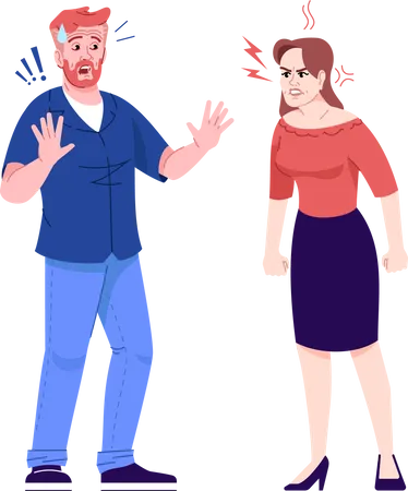 Couple quarrel Illustration
