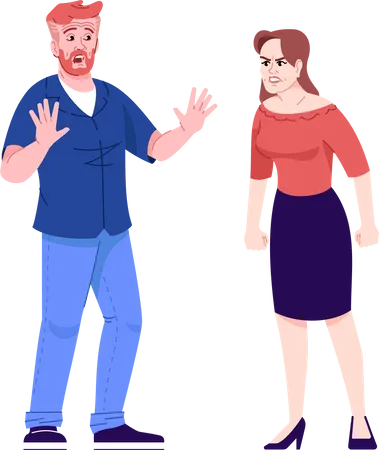 Couple quarrel  Illustration