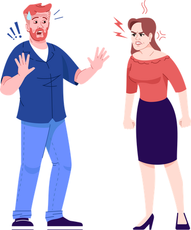 Couple quarrel  Illustration