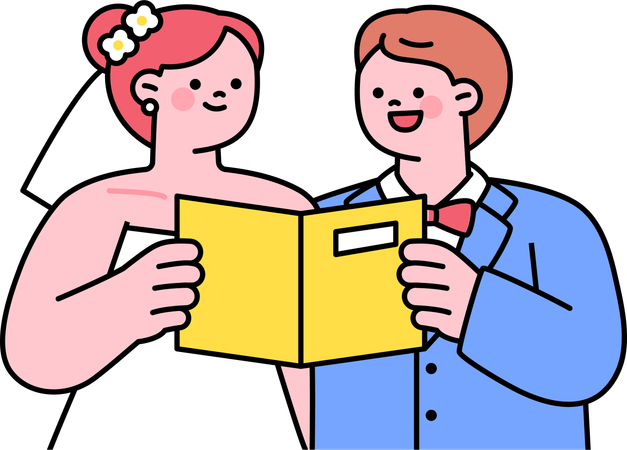 Couple reading bible book together  Illustration