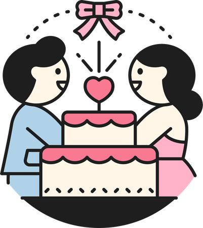 Couple Reception Cake  Illustration