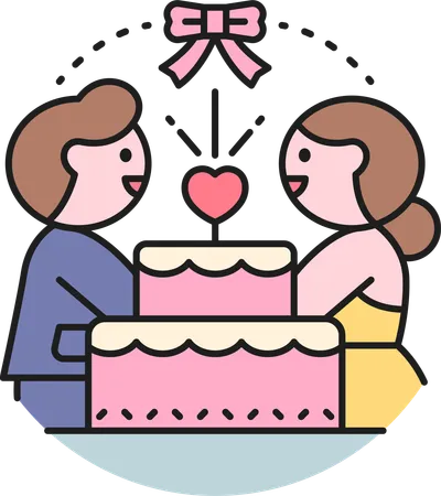 Couple Reception Cake  Illustration