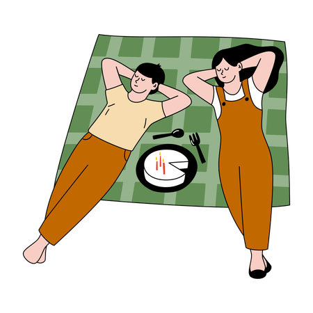 Couple Relax on picnic  Illustration