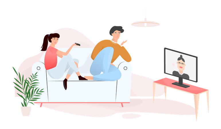 Couple relaxing at home Illustration