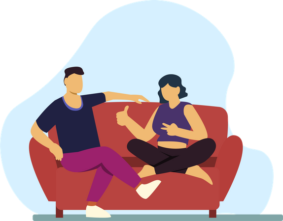 Couple relaxing at home  Illustration