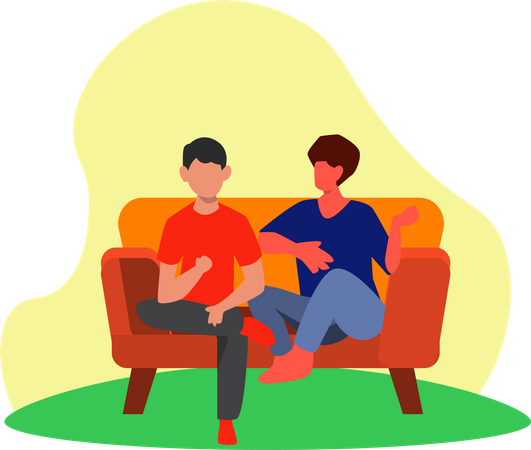 Couple relaxing on sofa  Illustration