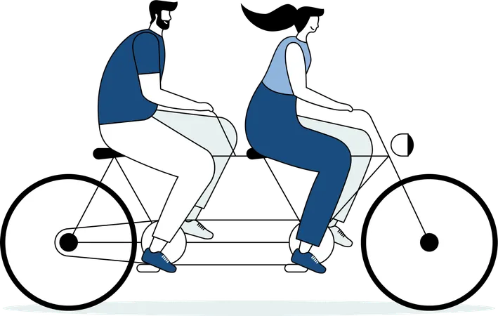 Couple riding cycle  Illustration