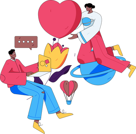 Romance en couple  Illustration