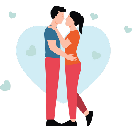 Couple romantique  Illustration