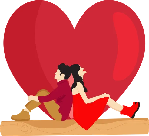 Couple Romance Valentine Illustration