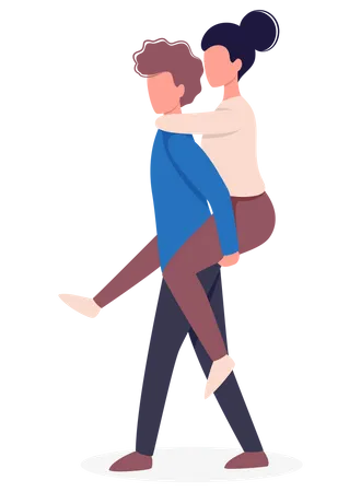 Cute Romantic Couple Domestic And Date Situation Woman And Man Are In Love Lovers Spending Time Together Isolated Flat Vector Illustration Illustration