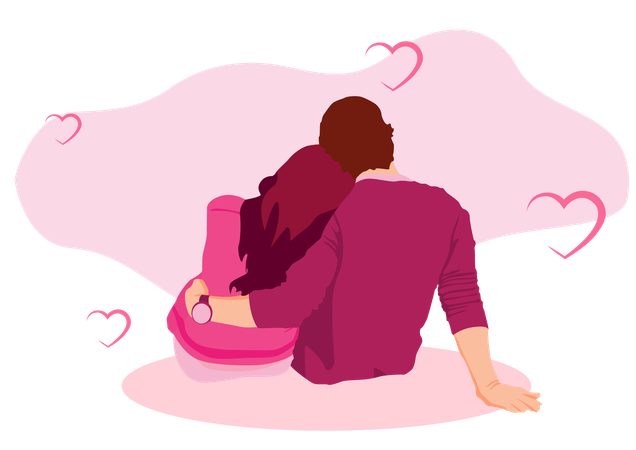 Couple romantique  Illustration