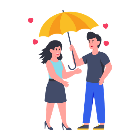 Couple romantique  Illustration