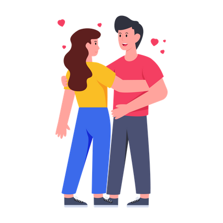 Couple romantique  Illustration