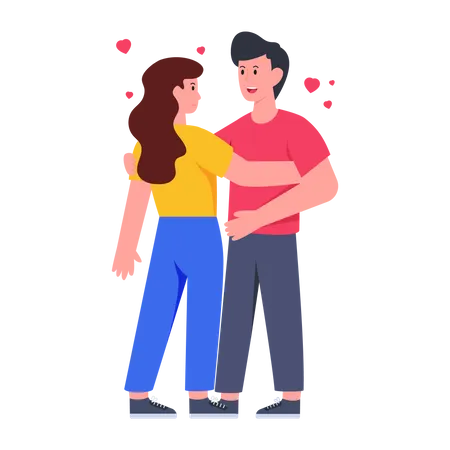 Couple romantique  Illustration