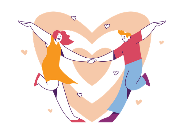 Couple romantique  Illustration