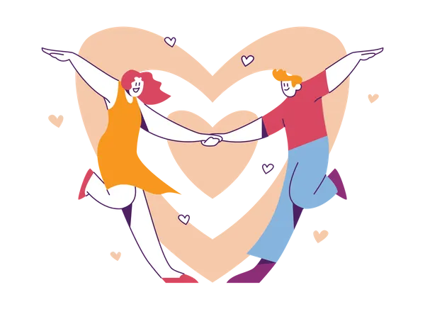 Couple romantique  Illustration