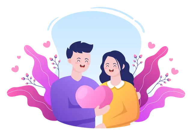 Couple romantique  Illustration