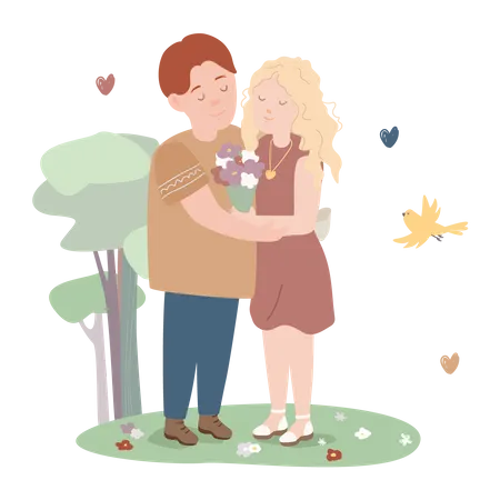 Couple romantique  Illustration