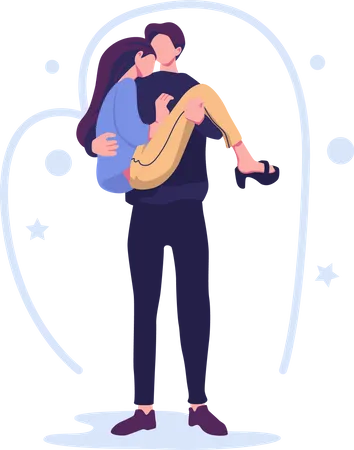 Couple romantique, étreindre  Illustration