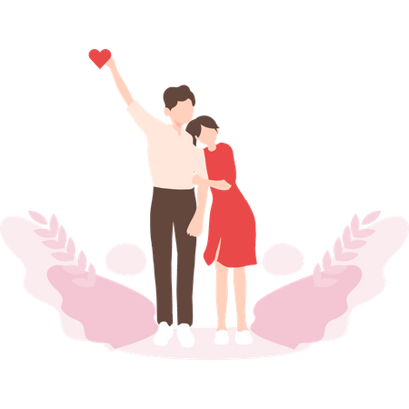 Couple romantique de Saint-Valentin  Illustration