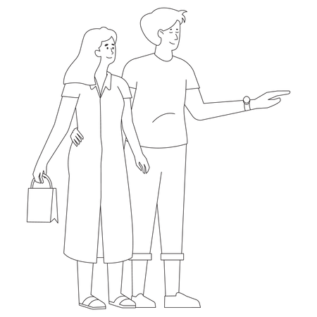 Couple romantique, passer du temps  Illustration