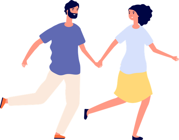 Couple running  Illustration