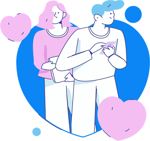 Couple qui s'aime  Illustration