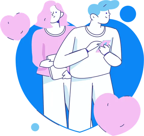 Couple qui s'aime  Illustration