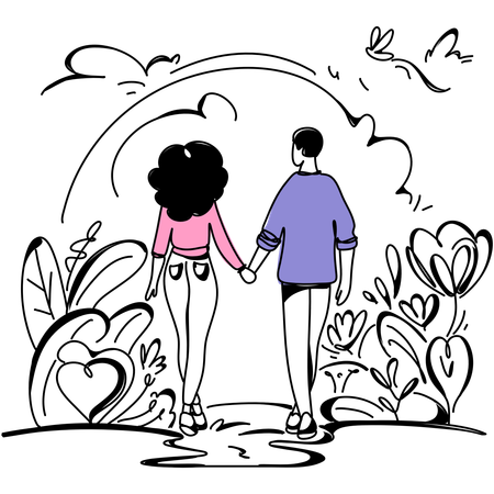 Couple Saint-Valentin  Illustration