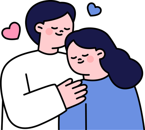 Le couple se sent romantique  Illustration