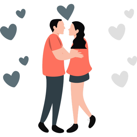 Couple se voyant  Illustration