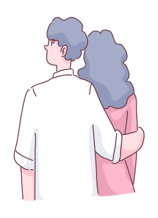 Couple s'embrassant  Illustration