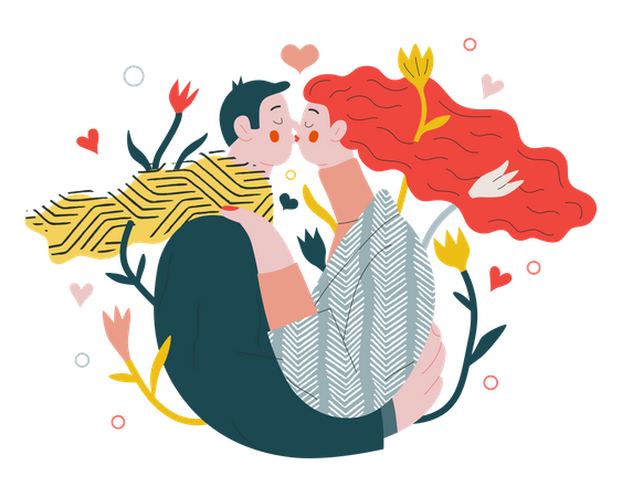 Couple s'embrassant  Illustration