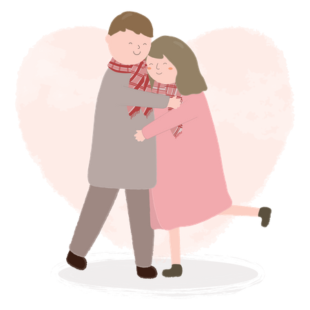 Couple s'embrassant  Illustration
