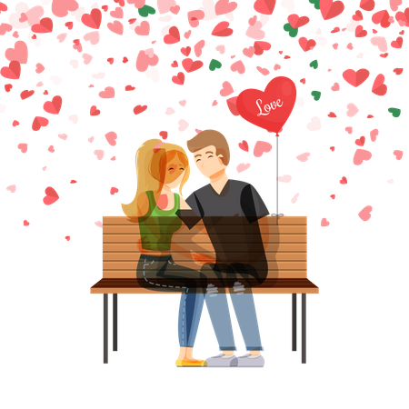Couple s'embrassant  Illustration