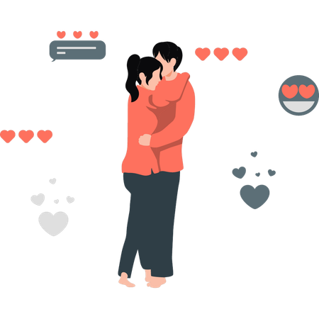 Couple s'embrassant  Illustration