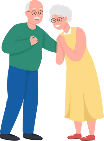 Couple de personnes âgées  Illustration