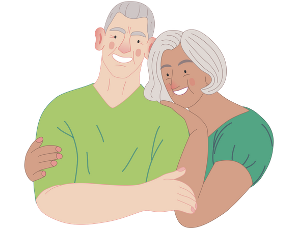 Couple de personnes âgées  Illustration