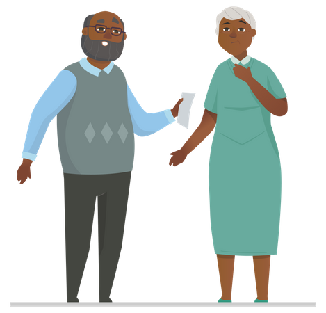Couple de personnes âgées  Illustration