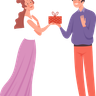 illustration couple give gift
